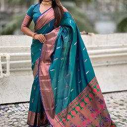 all about you Woven Design Zari Paithani Saree-image-83