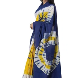 Craft Musium Tie and Dye Pure Cotton Jaipuri Block Print Saree-picture-18