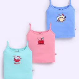 MooNKids Infant Kids Pack Of 3 Printed Cotton Basic Vests-image-86