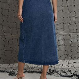 SASSAFRAS Front Button Midi Wrap Skirt image 5