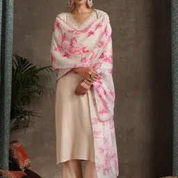 Khushal K Women Embroidered Regular Thread Work Kurta with Palazzos & Dupatta-12