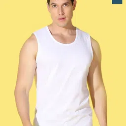 WOOSTRO Pack Of 2 Combed Cotton Gym Vests VWS26(PLAIN PEACOCK)(PLAIN WHITE)-image-93