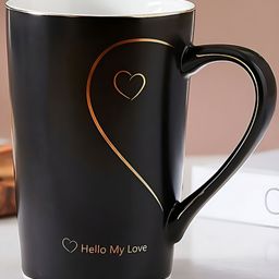 BonZeaL Black Printed Ceramic Glossy Mugs Set of Cups and Mugs-55