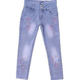 Arshia Fashions Girls Regular Fit Mid-Rise Mildly Distressed Heavy Fade Stretchable Jeans-52