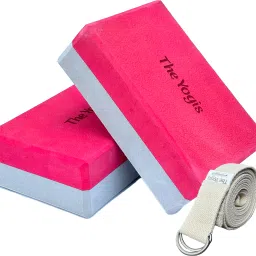 Yogis High Density Foam Yoga Block Brick[ Set of 2 ] Large Size [Free-Yoga Belt] Yoga Blocks-image-18