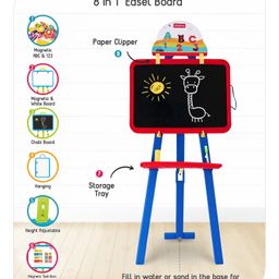 Babyhug 8 in 1 Easel board - Red & Blue image 2