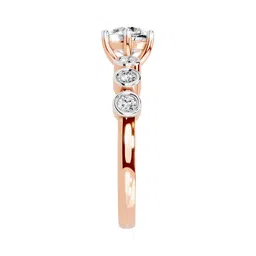 Sparkles Lab Grown Diamond 1.09 Carat Round Bezel Set Band Ring 14K ( Ring Size - 5)-image-95