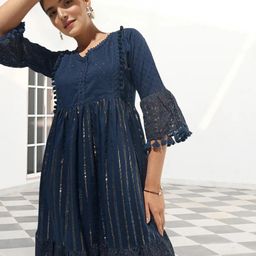 Ishin Women Bell Sleeve Midi Dress-image-58