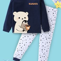 BLUSHES Kids Printed Pure Cotton T-Shirt & Pyjamas Night suit-image-99