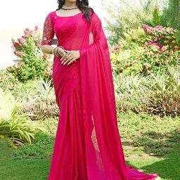 K 5 Fashion Sequinned Pure Chiffon Saree-image-94