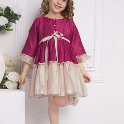 Soleilclo Checked Flared Sleeve Ruffled Fit & Flare Dress-picture-17