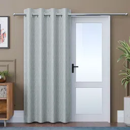 Myntra Elegant Homes Grey & Gold-Toned Abstract Printed Door Curtain-8