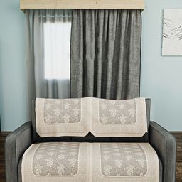 Kuber Industries Cream-Coloured Cotton 4 Piece Sofa Cover-34