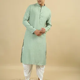 TATTVA Men Striped Regular Pure Cotton Kurta with Pyjamas-34