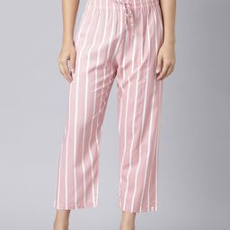 TWIN BIRDS Women High-Rise Striped Cropped Palazzo Pants-image-62