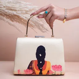 ARTKLIM Flower Lady Printed Box Clutch-17