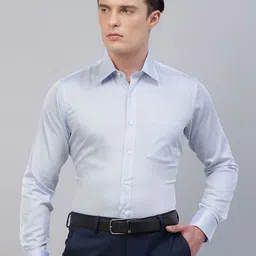 Givo Men Smart Spread Collar Solid Cotton Formal Shirt-image-9