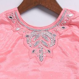 JBN Creation Girls Embroidered Regular Sequinned Kurta with Sharara & With Dupatta image 2