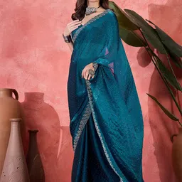 Sangria Stone Work Embellished Saree With Unstitched Blouse-image-67
