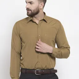 English Navy Men New Solid Wrinkle Free Slim Fit Formal Shirt-image-18