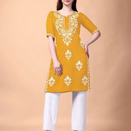 Rinbin Women Embroidered Thread Work Kurta-image-113