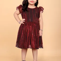 Shrithi Fashion Fab Print Net Fit & Flare Dress-image-91