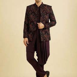 Manyavar Men Indo Western Embroidery Sherwani Set-image-38
