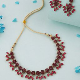 Anouk Gold-Plated American Diamond Studded Necklace With Earrings-64