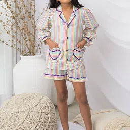 Fairies Forever Girls Striped Night suit-picture-8