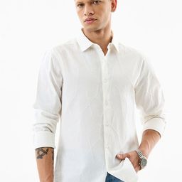 Snitch Men Snitch White Textured Shirt-picture-47
