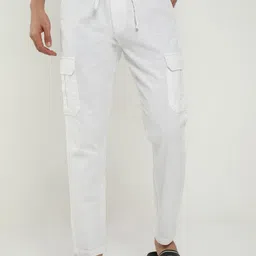 NEVER NEUD Men Relaxed Cargos Trousers-image-1