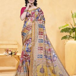 Sidhidata Printed Zari Chanderi Saree-image-5