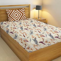 IVAZA Maroon Floral 200 Microfiber Single-image-67