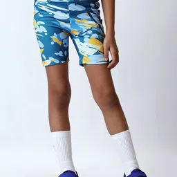 UMILDO Girls Abstract Printed Skinny Fit Cycling Sports Shorts-picture-43