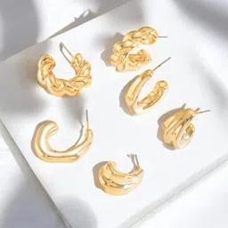 Jewels Galaxy Contemporary Half Hoop Earrings-picture-32