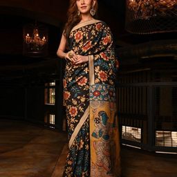 Suha Floral Pure Cotton Saree-image-90