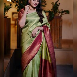 VILLE FASHION Woven Design Zari Kanjeevaram Saree-picture-1