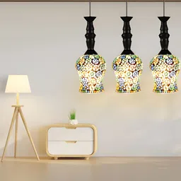 GAUVIK Green & Blue Printed Glass Ceiling Lamp-picture-37