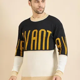 Dzant Men Printed Round Neck Woollen Pullover-picture-49