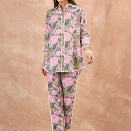 all about you Floral Printed Linen Shirt With Trouser-picture-3