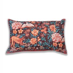 ONSETHOMES Rust & Navy Blue Floral Rectangle Cushion Covers-picture-0