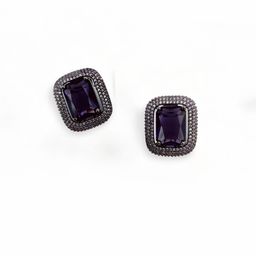 Opal Touch Crystal Studded Square Shaped Studs image 2