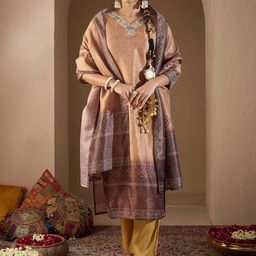 Indo Era Women Bandhani Printed Regular Sequinned Kurta with Trousers & With Dupatta-3