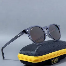 RESIST EYEWEAR Unisex Round Sunglasses with UV Protected Lens-50