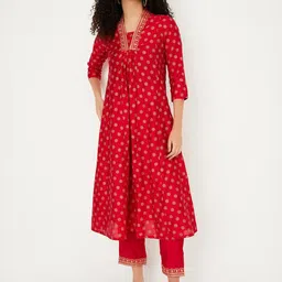 max Women Ethnic Motifs Print Regular Kurta with Trousers & With Dupatta-image-76