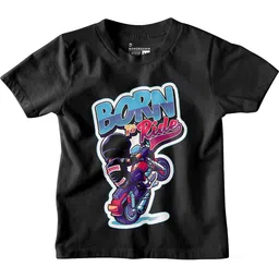 BonOrganik Boys Printed Polo Collar Extended Sleeves Applique T-shirt-image-28