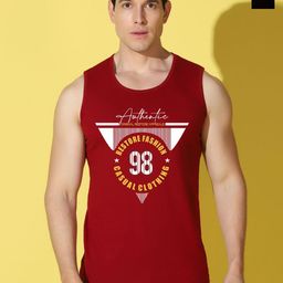 WOOSTRO Pack Of 2 Printed Combo Cotton Gym Vests VWS26(98 MAROON)(ENJOY BLACK)-image-59