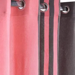 Saral Home Brown & Pink Striped Room Darkening Window Curtain-image-29
