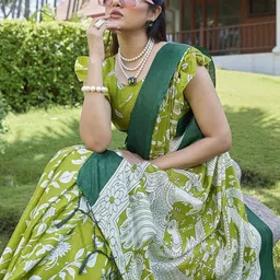KALINI Kalamkari Silk Blend Saree-53