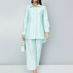 max Embroidered Long Sleeves Chanderi Shirt With Palazzo-image-41